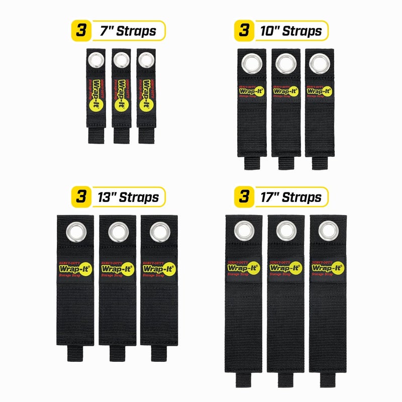 Wrap-It Storage Heavy-Duty Wrap-It Storage Straps (Assorted 12 Pack) - Hanging Extension Cord Organizer for Cable Management and Storage on Garage Wall, RV Gadgets and Appliances - Image 3